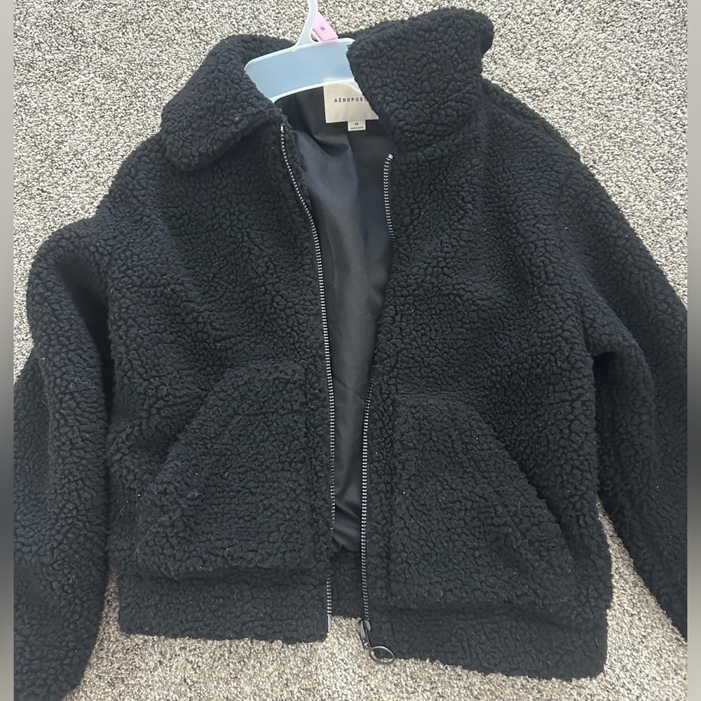 Aeropostale Black Sherpa Jacket
